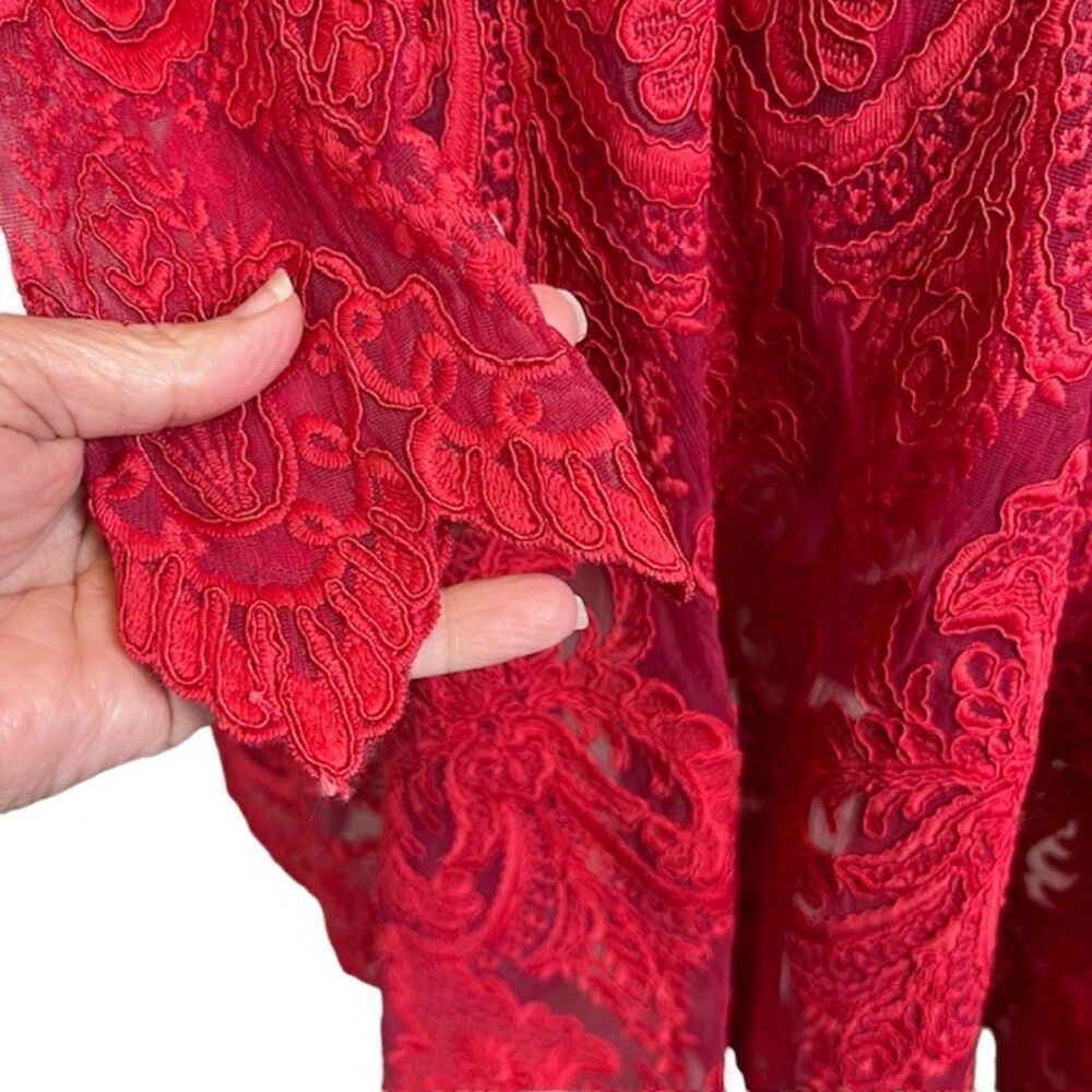 Saylor Raspberry Rita Mini Dress Open Back‎ Mock Neck Lacy Lined Size Small - Picture 4 of 15